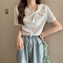 아이엠몽 여성 리에티 꼬임 포인트 티셔츠