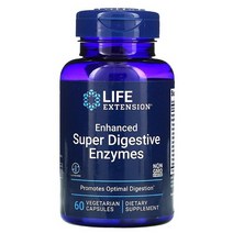 라이프익스텐션 인핸스드 슈퍼 다이제스티브 엔자임 프로바이오틱 포함 베지테리안 캡슐, 60정, 1개