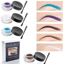 Kilshye 아이브로우 크림 스무스 아이 브로우 컬러풀 포마드 젤 롱 래스팅 아이라이너 방수 메이크업 선물 여성 및 여아용 1팩 (블랙 3), Black 3, Black 3