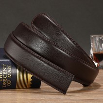 벨트 가죽 교체용 래칫 남성용 교체 스트랩 40mm 슬라이드 클릭 자동 버클용 1 3/8 인치 대형 사이즈 150cm 170cm, [05] 150cm, [01] Coffee