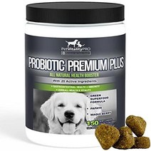 천연 소화 효소가 함유된 반려견을 위한 petvitalitypro 프로바이오틱스 4 bill cfus2 soft chews 강아지 설사 배탈 효모 가스 구취 면역 알레르기, 150