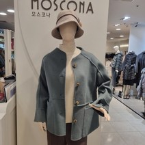 [모스코나]가볍게 데일리 코디하기 노카라 아웃포켓 여성 핸드메이드 코트 MOJW21TG2