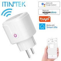 WiFi 스마트 플러그 EU 어댑터 음성 제어 전원 에너지 모니터 스마트홈 사물인터넷 콘센트 타이머 소켓 Alexa Google 홈 Tuya Smartlife App, 10A 미국 플러그, 4 개