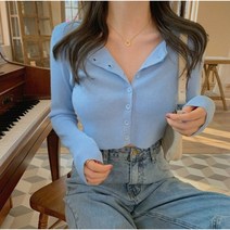 크롭카디건 여리여리 크롭 가디건 데일리 심플 얇은 카디건 6color