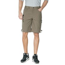 Unitop 남성용 경량 통기성 부드럽고 빠른 건조 캠핑 크라고 반바지 카키 S