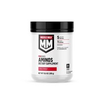 Muscle Milk 프로 시리즈 아미노 파우더 보충제 과일 펀치 300.5g(10.5온스) 25회분 BCAA 5g 설탕 1g 비타민 B12 NSF 스포츠 인증 포장, Fruit Punch