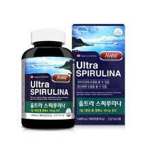 노블 스피루리나 스피룰리나 엽록소 스피루나 스피루니아 클로로필린 원말 분말 가루 정 캡슐 피코시아닌 피부건강 항산화 고단백질 영양제 완전체식품 건강기능식품 식약처, 180정, 1450mg
