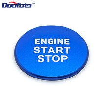 키리스 스타트 시스템 Doofoto 자동차 스타일링 엔진 시작 버튼 링 커버 Toyota GT86 FR-S Corolla C-HR Ra, 04 Button Cover Blue