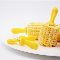 옥수수홀더 포크 옥수수 손잡이 꽂이 과일꽂이 바베큐 캠핑 4p 세트