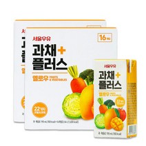 빠른배송 서울우유 과채플러스 옐로우 190ml 32팩-과채주스과채음료야채주스과일주스 사무실 탕비실, 서울우유 과채플러스 옐로우 190
