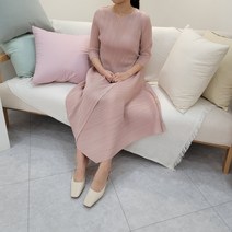 [플리츠유 정품] 랩 언발란스 플리츠 원피스 주름 여성 봄 가을 고퀄 엄마 선물 마담