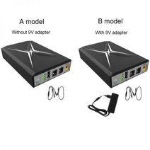 USB 5V2A 5.5x2.5mm 9V1A 12V1A UPS 배터리 백업 10400mAh 리튬 LED 조명 라우드 스피커 WiFi 라우터, with power adapter