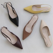 슬링백 플랫슈즈 낮은굽 스틸레토 구두 5color