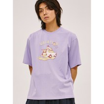 캠핑 양반 오버핏 반팔 티셔츠 퍼플