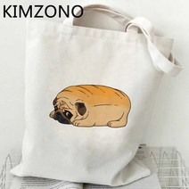 쇼핑백 퍼그 쇼핑 가방 bolsas de tela bolsa 재사용 가능한 캔버스 식료품 bolso 토트 백 cabas shoping ecobag, 11.54371