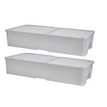 씨밀렉스 언더베드 리빙박스 54L + 언더베드 클립 12p, 그레이, 1개