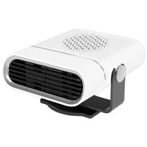차량용 히터 온풍기12/24V 휴대용 자동차 히터 Defroster Demister 360 학위 2 모드 ABS 난방 냉각 팬 트럭, [01] White 12v