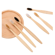 CAMP 업소 캠핑 야외 대나무 칫솔 생분해 미세모 10개, 1성인대나무-베이지