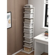 미니멀 밀라노 심플 북스탠드 북트리 북타워 이케아 책선반 세로책장 책꽂이, 7단 (화이트)
