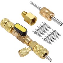 R404A HVAC 시스템 용 듀얼 사이즈 SAE "5/16" 나사 포트가있는 밸브 코어 리무버 설치 도구, 01 1 Set