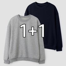 2장묶음 (1+1) 남녀공용 베이직쭈리 맨투맨 (MDMU125LJ)