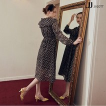 JJ지고트 타이넥 프릴 쉬폰 원피스 GM3P0OPP5