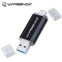 Hotsale WANSENDA OTG USB 플래시 드라이브 유형 C 펜 장치를위한 512GB 256GB 128GB 64GB 32GB 16GB 지팡이 3.0 Pendrive, 512GB_Black