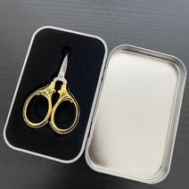 원단 재단기 전동 칼 6cm 미니 레트로 포켓 가위 골동품 실 커터 빈티지 가위 자수, Gold