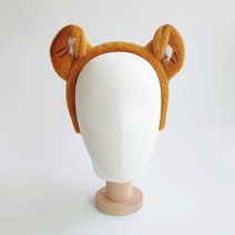 호랑이 머리띠 범띠 사자 호랑이띠 동물 인형 발바닥 동물원 놀이동산 헤어밴드 사진 셀프, 02 꼬리, 브라운