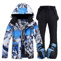 보드 스키 용품 겨울 스키복 바람막이 방수 아웃도어 재킷 + 바지 세트 남성용 스노우보딩 슈트, 03 ski suit 3_01 M