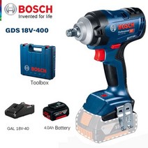 임팩드라이버 전동 그라인더 드릴 공구 Bosch- 렌치 GDS 18V-400 18V 브러시리스 리튬 400N.m 고 토크 충전식 전기 무선 보쉬, GDS18V-400-4.0Ah