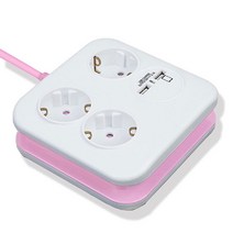 [디어제스트]_러그박스 CUBE사각멀티탭3구 KSB-O3U-1.0B 2포트USB 핑크 USB 전기 3구★★★★★, ▦▦▦이 상품으로 구매할래요, ▦▦▦이 상품으로 구매할래요