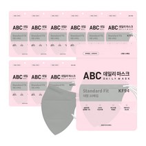 [100매] ABC 에이비씨 데일리 황사방역용 마스크 대형 KF94 10매입 10개, 회색