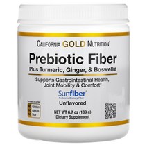 캘리포니아골드뉴트리션 Prebiotic Fiber Plus Turmeric Ginger Boswellia 6.7 oz 189 g