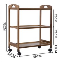 미용 추레이 츄레이 샵 네일 원목가위정리대 거치대 대나무 트롤리 선반 미용실 특수 도구 카트 3 층 사물함, 3층 갈색 트롤리, 공식 표준, 0x0x0cm, 3층 갈색 트롤리
