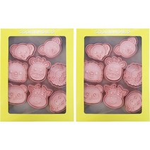 Mian Xiao Xin 비스킷 몰드 베이킹 쿠키스탬프 세트, 2개, 동물 캐릭터 B