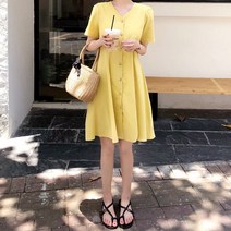 드레스날다 나만의계절 플레어 허리스트랩 브이넥 원피스 mops1149