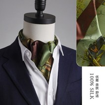 레트로 실크 남성 목 스퀘어 스카프 정장 셔츠 칼라 봄 가을 간절기 비즈니스