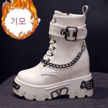 라오농 통굽 워커 여 싱글 가을 부츠의 밑바닥을 송편 잘 어울리는 영국식 키 높이 8CM 슈즈를 신는다+JUR09X