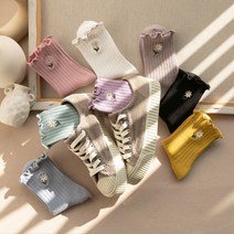 트리베어 여성 양말 꽃 자수 프릴 골지 삭스 플라워 8켤레 세트