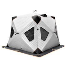 소형 3초 원터치 경량 텐트 2인용 그늘막 2 3 4 인용 자동 얼음 낚시 텐트 눈 집 따뜻한 겨울 면화 야외 캠핑 해변, 2 Persons White