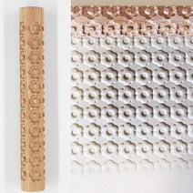 도예도구 도자기재료 도예재료나무 질감 롤링 핀 세라믹 도자기 아트 양각 된 막대 꽃 패턴 진흙 롤 릴리프, 06 08