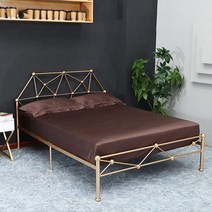 케이로 북유럽스타일 골드철제 블랙 철제 침대프레임 심플한 싱글 침대 프레임 원룸 호텔 싱글침대, 모던 화이트