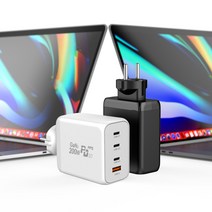 UM2 4포트 200W 최대출력 PD PPS 초고속 접지 플러그 멀티 충전기 200PD-GAN2 고속충전 케이블 증정, 화이트