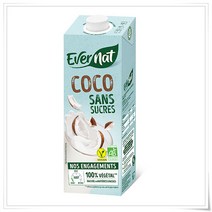 EVERNAT Coconut vegetable drink without sugars 에버낫 무설탕 코코넛 베지터블 드링크 1L 4개