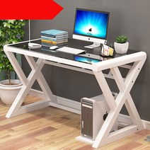 제일퍼니처 디자인굿 강화유리 위생 책상 컴퓨터 PC 철제 사무용 게이밍, Z플러스_강화유리책상_선택55:화이트블랙(W140cm)