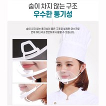 제이몰 음식 조리시 청결함을 위한 생활 필수품!! 투명 위생주방마스크10개입, 4세트