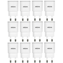 국산 아로하 2.1A 2USB 휴대폰 멀티 충전기 12개 1세트 MADE IN KOREA, 화이트