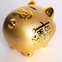 신우몰 장식용 황금 복 돼지 저금통 인테리어 소품-중14cm, 1개