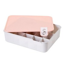 3색 가정용 장식 덮여 브래지어 속옷 스토리지 구획 상자 레이블 뚜껑 트렁크 홈, 02 15 Grids Pink
